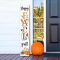 AUSTAB Happy Fall Y'all Wooden Porch Sign 47.2" x 7.8" White Autumn Decor