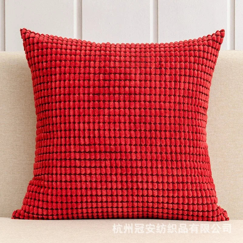 Soft Corduroy Corn Grain Cushion Cover Solid Color 40/45/50/55/60cm Throw Pillow Case For Bedroom Sofa Chair Car Home Decor