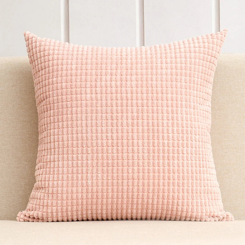 Soft Corduroy Corn Grain Cushion Cover Solid Color 40/45/50/55/60cm Throw Pillow Case For Bedroom Sofa Chair Car Home Decor