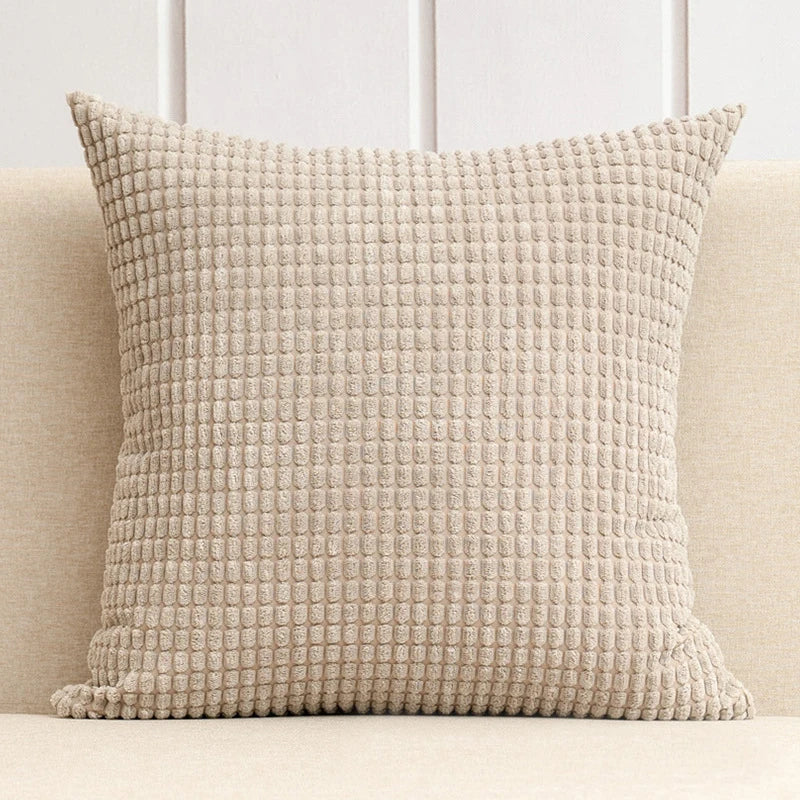 Soft Corduroy Corn Grain Cushion Cover Solid Color 40/45/50/55/60cm Throw Pillow Case For Bedroom Sofa Chair Car Home Decor