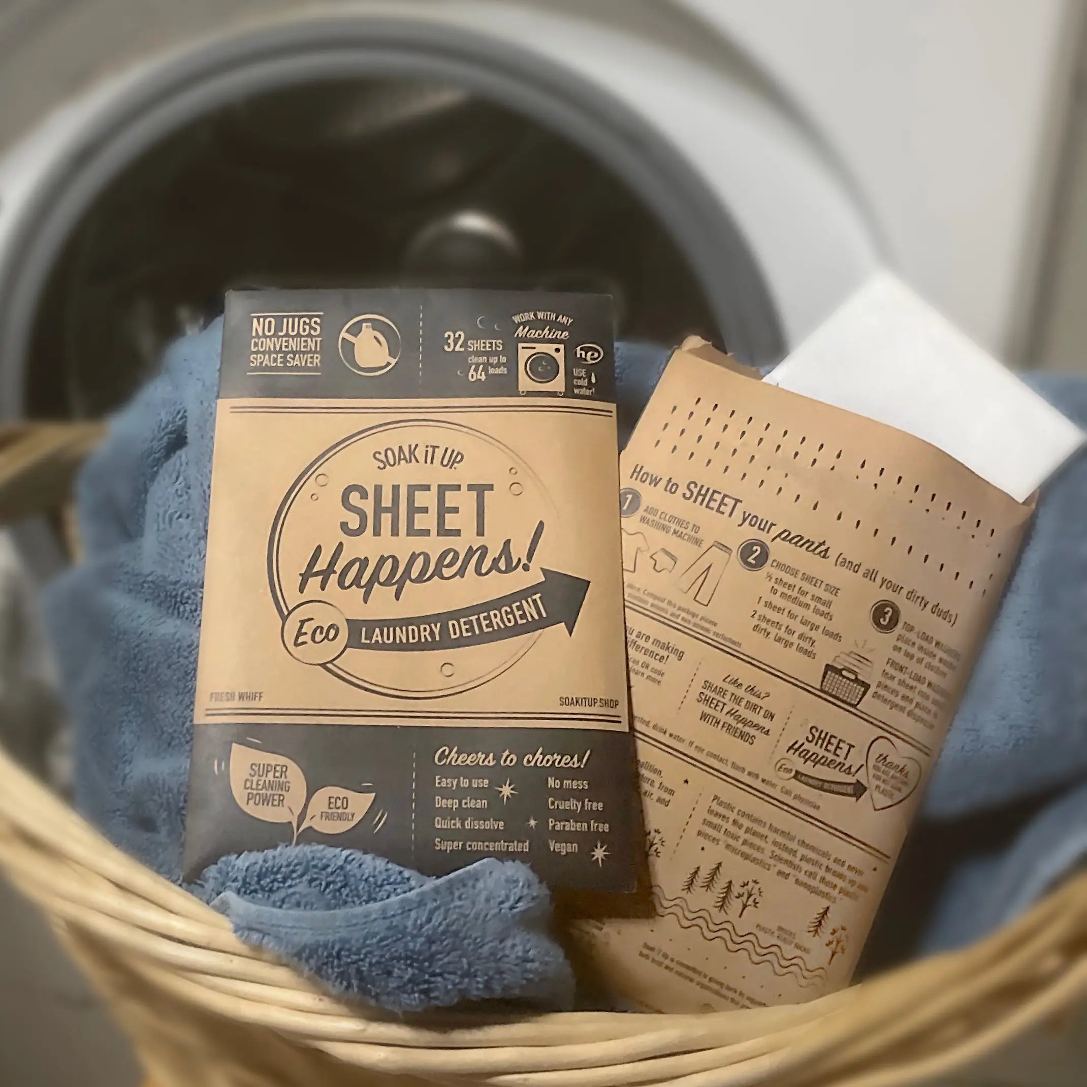 SHEET HAPPENS Eco Laundry Detergent Sheets 64 Loads