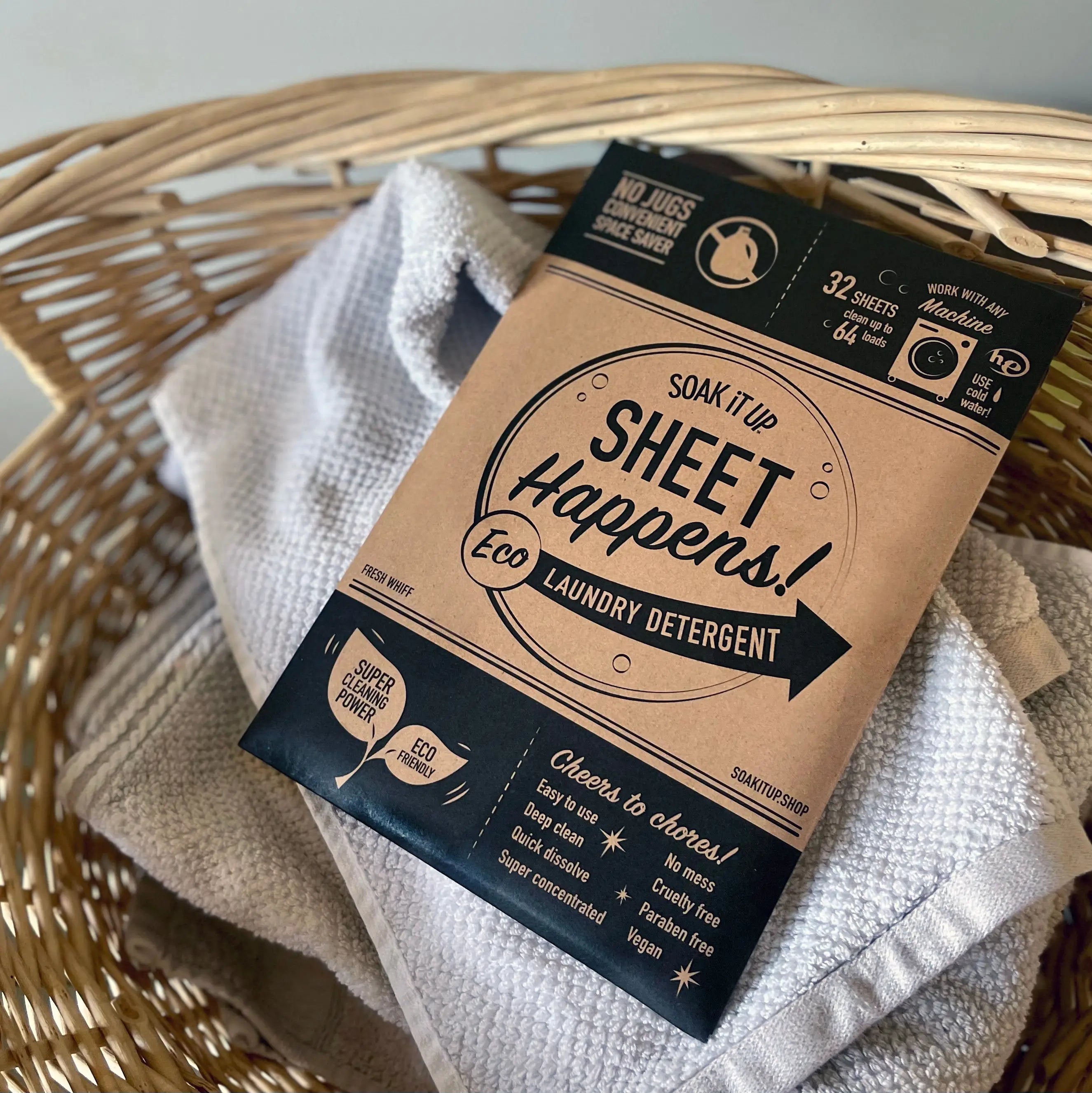 SHEET HAPPENS Eco Laundry Detergent Sheets 64 Loads